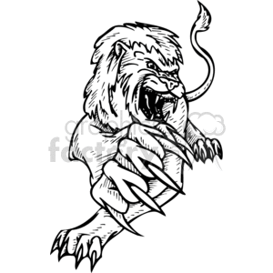 300x300 Royalty Free Lion Roaring 373394 Vector Clip Art Image