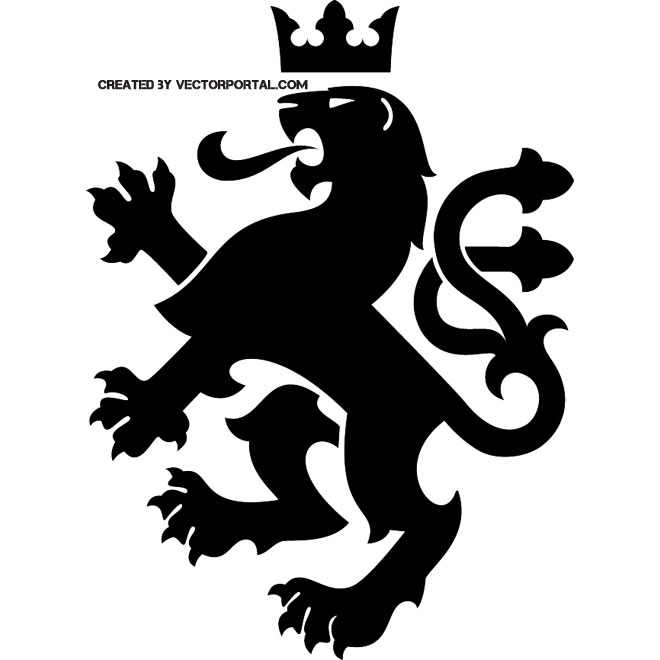 660x660 Heraldic Lion Free Vector 123freevectors