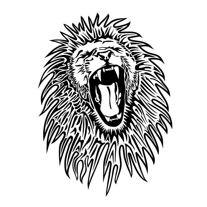 660x660 Lion Black White Image Free Vector Free Vectors Ui Download