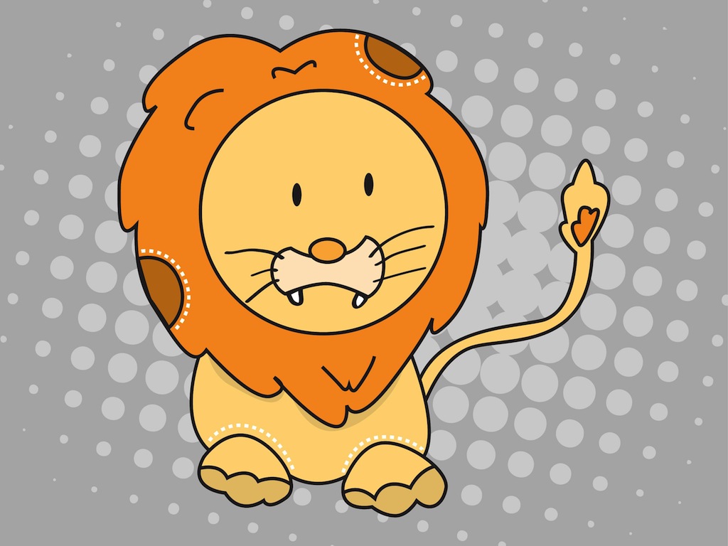 1024x768 Cartoon Lion Vector
