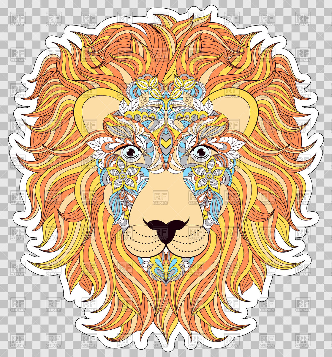1118x1200 Colorful Head Of Lion Vector Image Vector Artwork Of Plants And