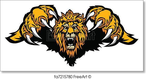 561x306 Free Art Print Of Lion Mascot Pouncing Graphic Vector. Graphic