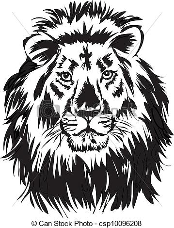 359x470 Lion,illustration With Only One Colour.