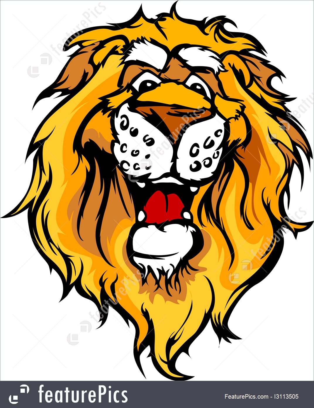 1071x1392 Smiling Cartoon Lion Mascot Vector Graphic