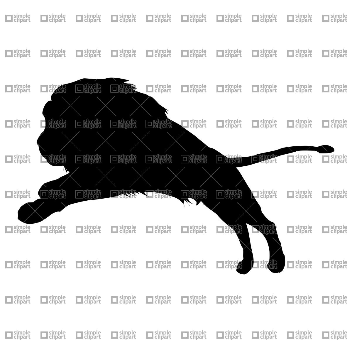 1200x1200 Silhouette Of A Jumping Lion Vector Image