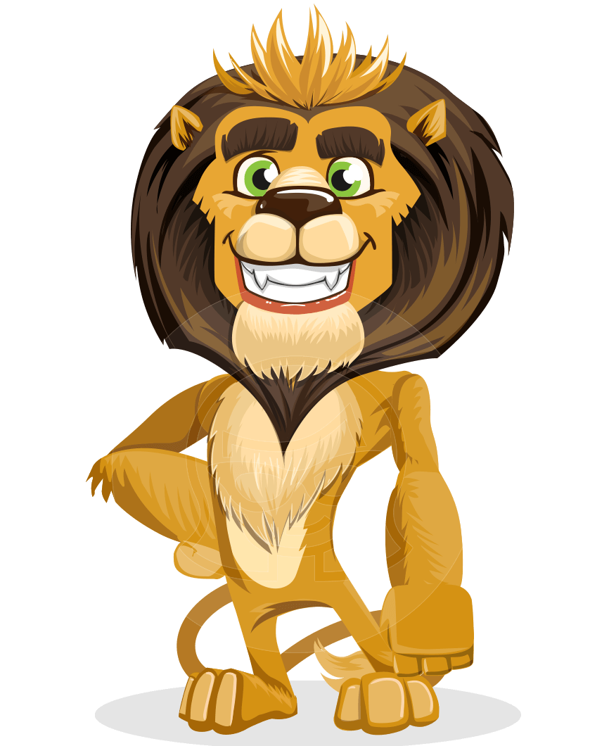 866x1060 Vector Lion Cartoon Character