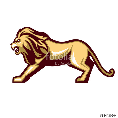 500x500 Awesome Lion Vector Mascot Logo Full Body Stock Image And Royalty