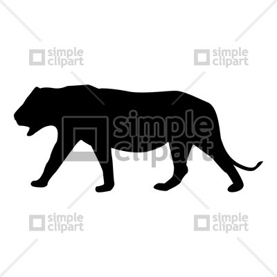 400x400 Silhouette Of Lioness Vector Image