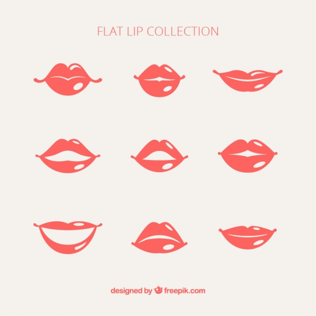 626x626 Pack Of Female Lips Vector Free Download