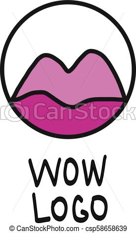 275x470 Cool Lips Logo Illustration In Minimalistic Style.