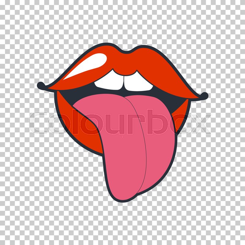 800x800 Quirky Lips. Vector Patch, Sticker Isolated On A Transparent