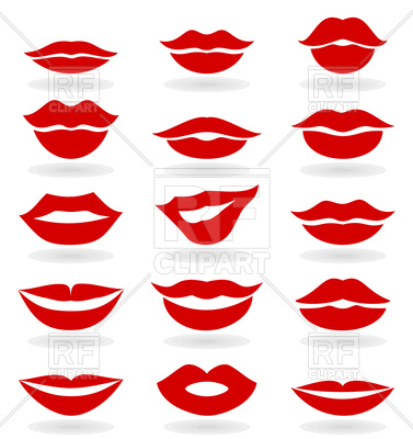 377x400 Set Of Red Girl Lips Vector Image Vector Artwork Of Icons And