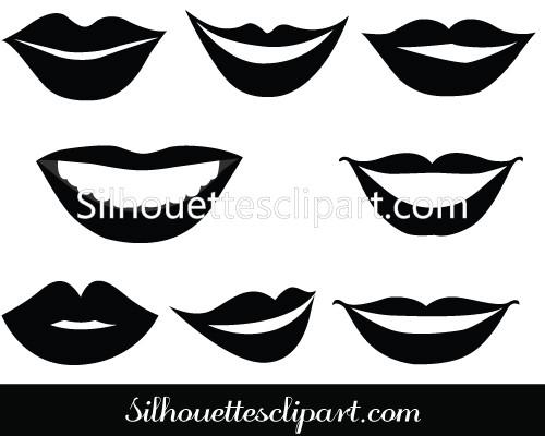 500x400 Smiling Lips Vector Graphics Download Lips Silhouette