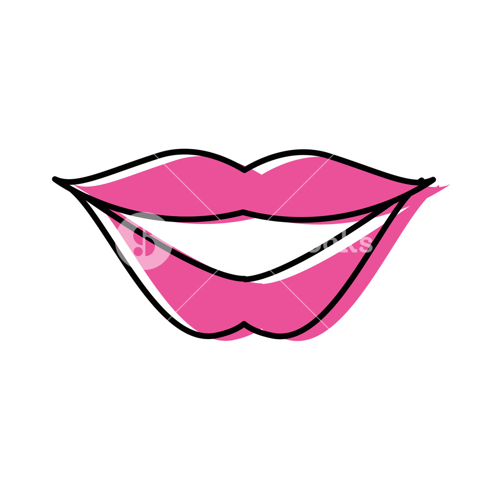 1000x1000 Color Fashion Mouth With Lipstick Makeup In The Lips Vector