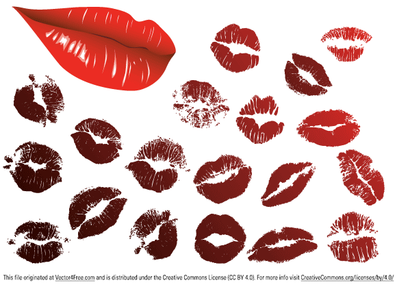 580x419 Free Vector Lips Kiss