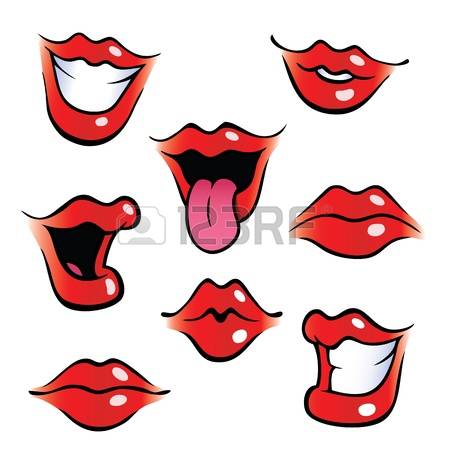 450x450 Mouth And Lips Gesture Collection Royalty Free Cliparts Vectors