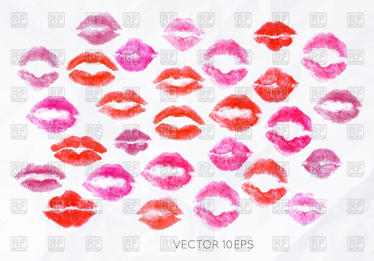 1200x839 Set Lipstick Kiss Vector Image Vector Artwork Of Icons And