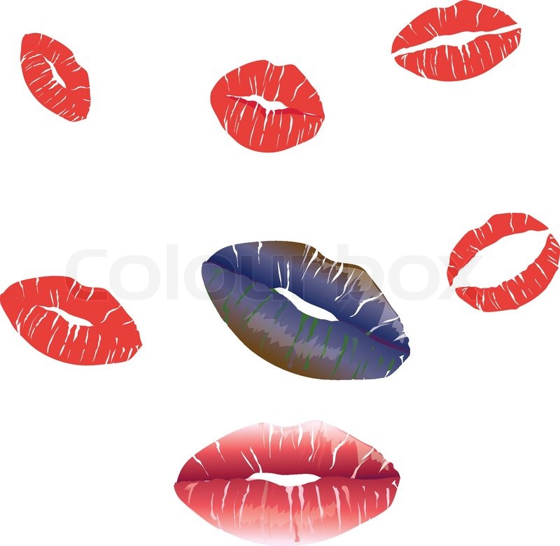 800x780 Imprint Of Lipstick Kiss Stock Vector Colourbox