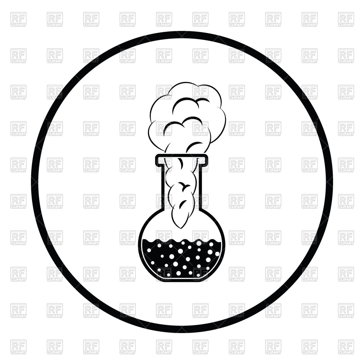 1200x1200 Icon Of Monochrome Chemical Flask With Smoke And Liquid Vector