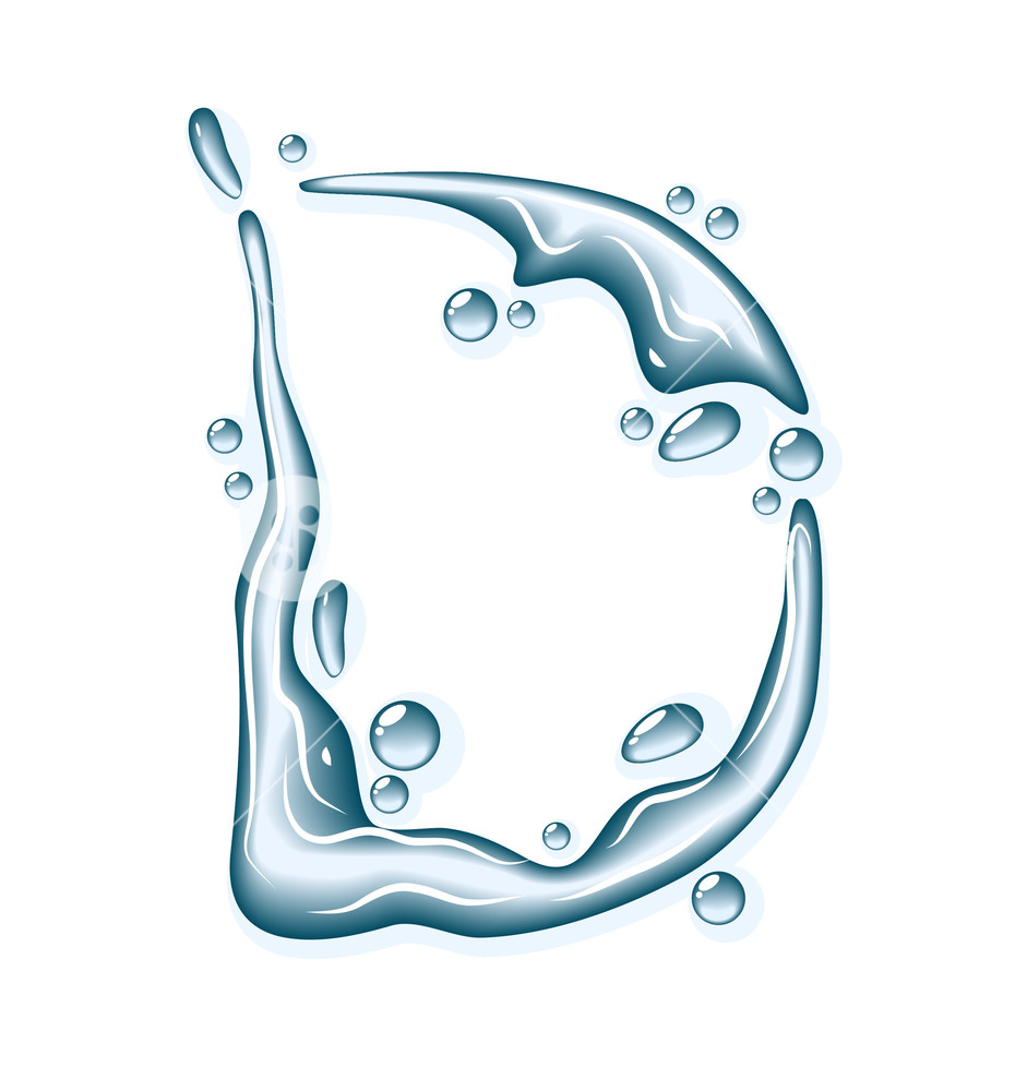 941x1000 Water Liquid Vector Alphabet. Royalty Free Stock Image