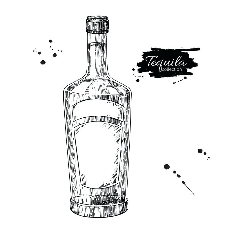 800x800 White Bottle Liquor Stock Vector Of Tequila Bottle Drawing Vodka