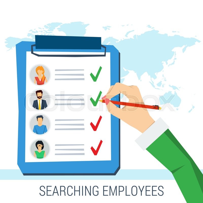800x800 Vector Concept Employee Search. List Candidates To Work With