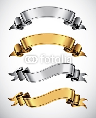 327x400 Set Of Gold And Silver Vector Ribbons For Your Text Buy Photos