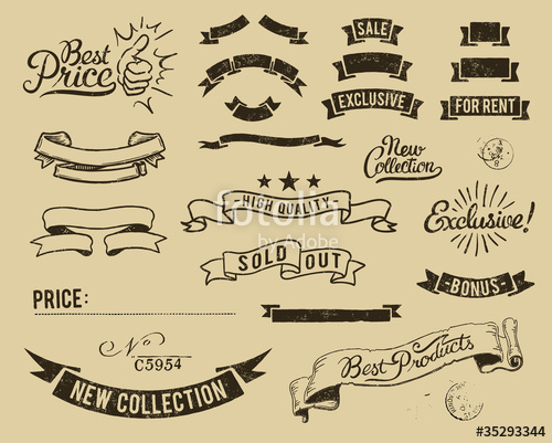 500x401 Vintage Sale Icons Set Stock Image And Royalty Free Vector Files