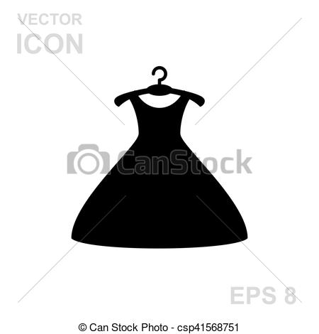 450x470 Little Black Dress On A Hanger. Icon Isolated On White... Clipart