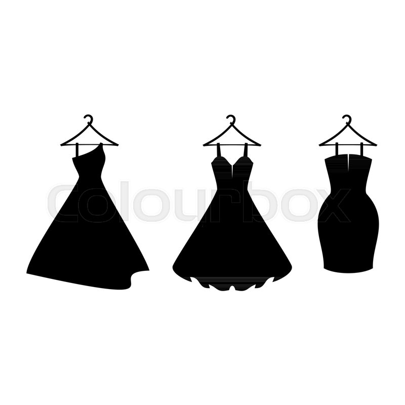 800x800 The Icon Dresses,little Black Dress,vector Illustration Stock