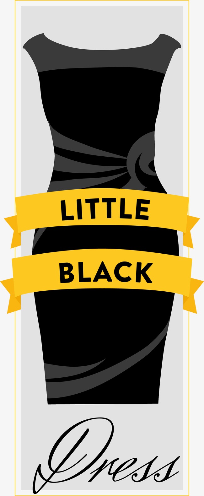 650x1580 Vector Little Black Card, Little Black Dress, Black, Card Png And