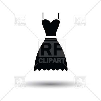 400x400 Black Dress Icon On White Background Vector Image Vector Artwork