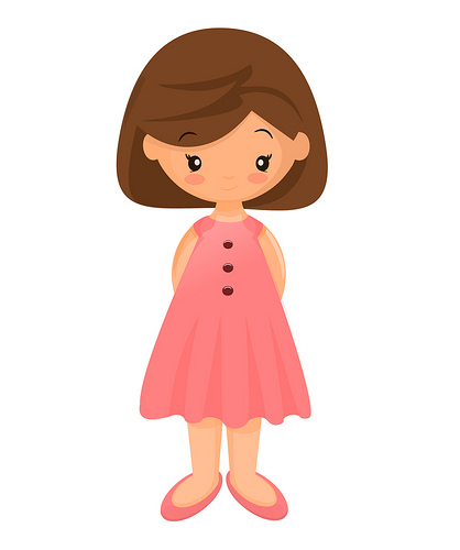 418x500 Little Girl Vector