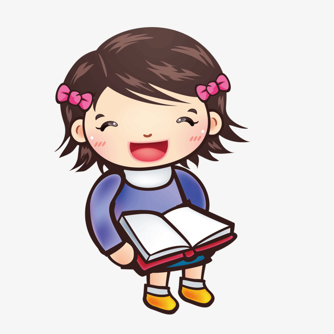 650x651 Vector Happy Little Girl Reading A Book, Girl Vector, Book Vector