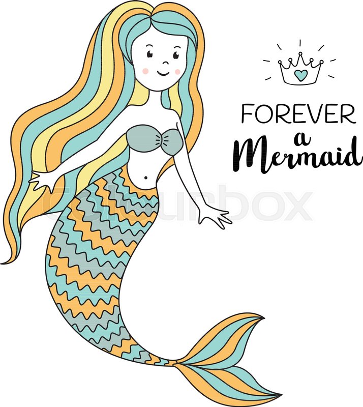 714x800 Cute Little Mermaid. Under The Sea Vector Illustration. Forever A