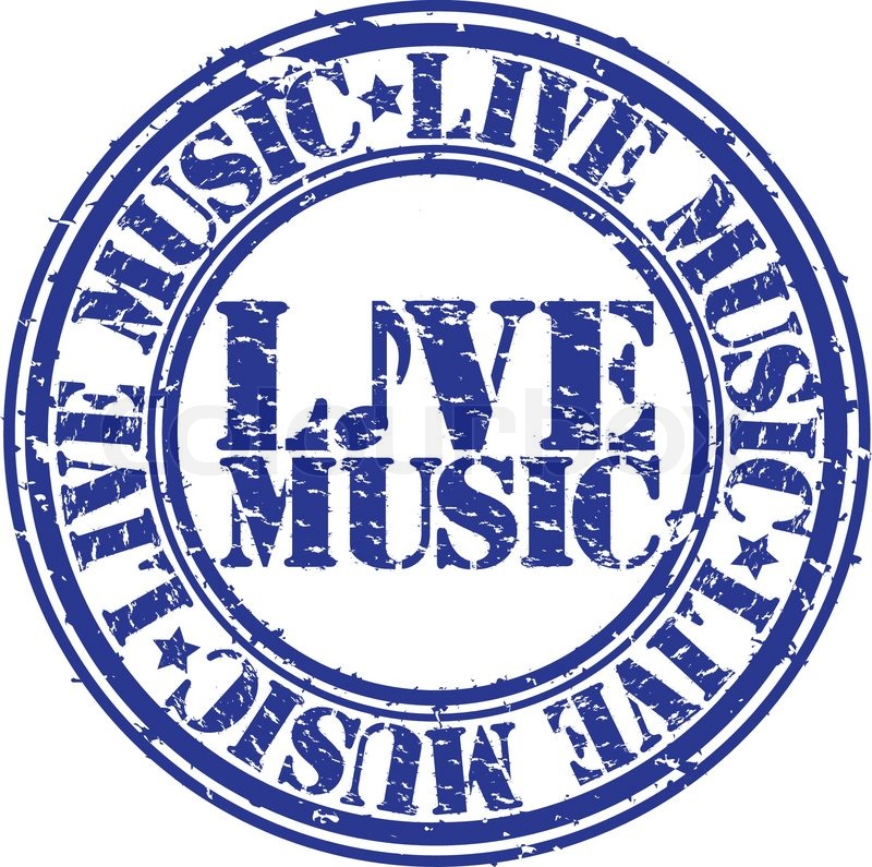 800x795 Grunge Live Music Rubber Stamp, Vector Illustration Stock Vector