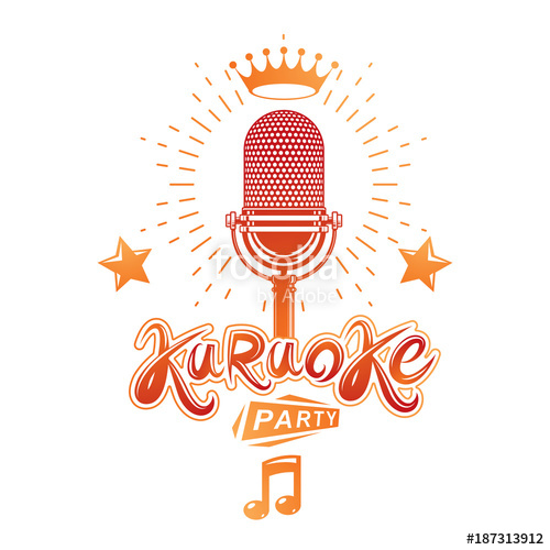 500x500 Karaoke Party Invitation Poster, Live Music Vector Concert