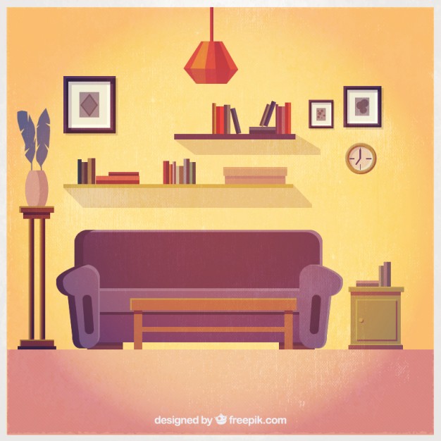 626x626 Lovely Living Room Interior Vector Free Download