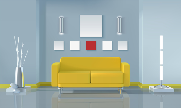 600x360 Living Room Interior Design Vector 09 Free Download