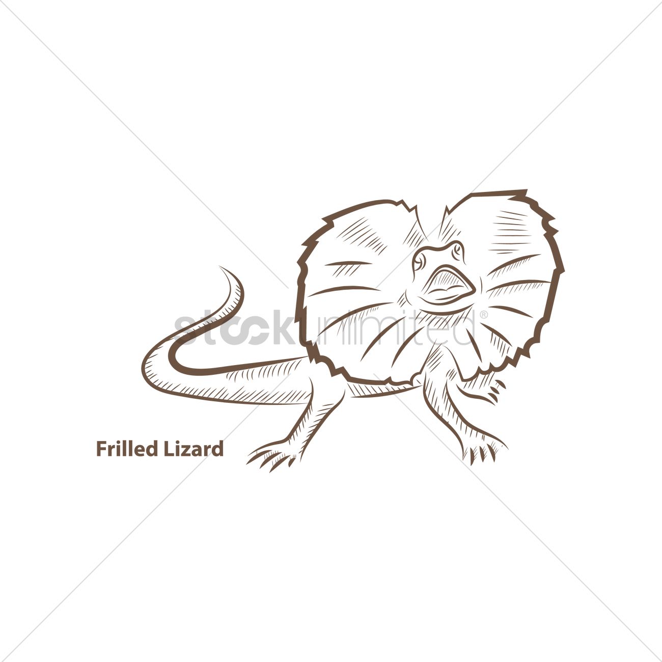 1300x1300 Frilled Lizard Vector Image