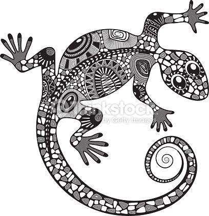 408x422 Zentangle Stylized Drawing Of A Lizard Vector Art Thinkstock