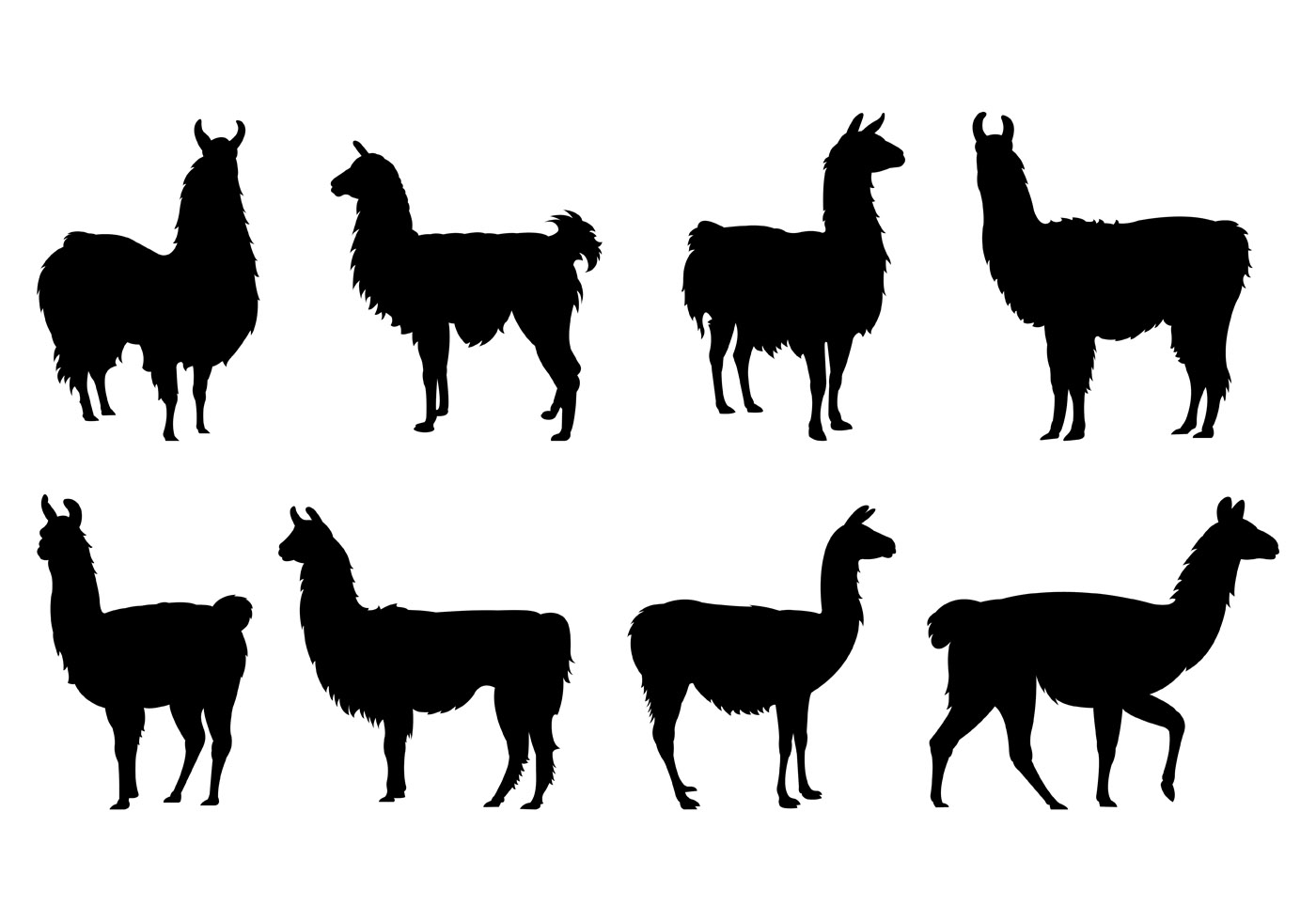 1400x980 Llama Silhouette Free Vector Art