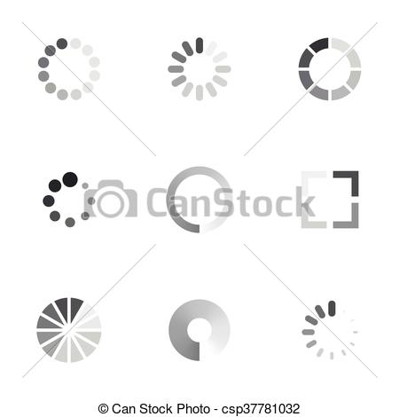 450x470 Vector Loading Icons Set On Whitge Background.