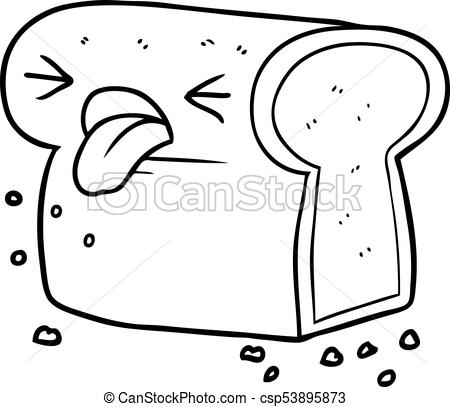 450x407 Cartoon Disgusted Loaf Of Bread Vectors Illustration