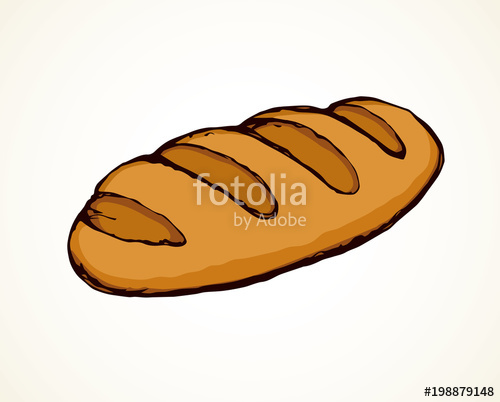 500x402 Loaf Of Long Bread. Vector Drawing Stock Image And Royalty Free