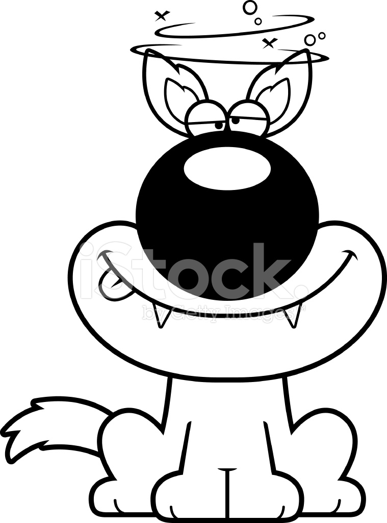 759x1024 Lobo Cartoon Borracho Stock Vector