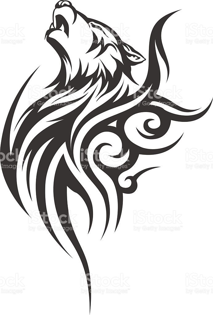 692x1024 Vector Wolf Tattoo. Vector Illustration Without Transparency