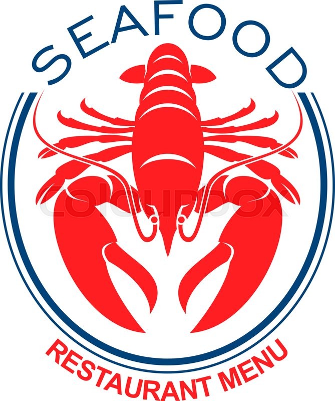 669x800 Giant Red Lobster Symbol In Double Blue Oval Frame For Design Of