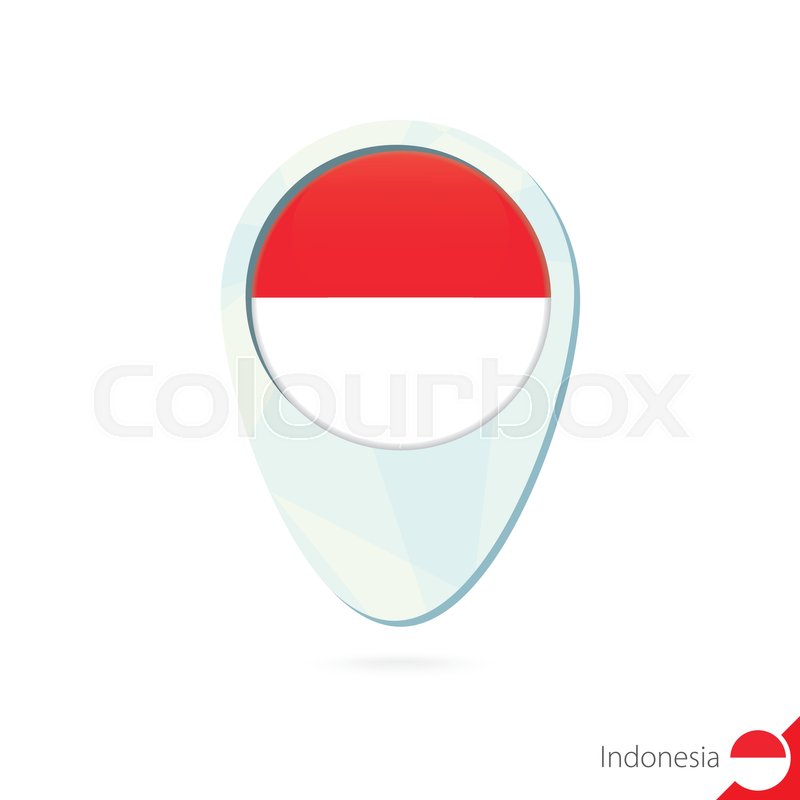 800x800 Indonesia Flag Location Map Pin Icon On White Background. Vector