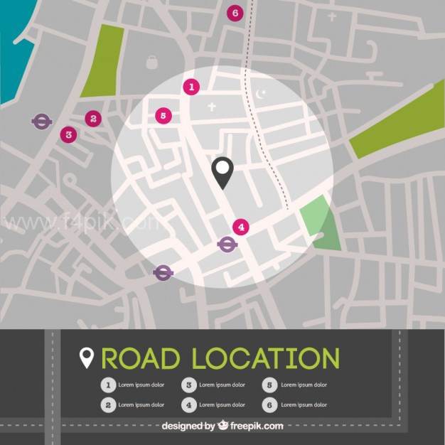 626x626 Vector ] Road Location Map In Top View Free Download